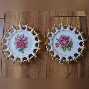 Set of 2 Vintage 1950s Napco Ceramic Plates